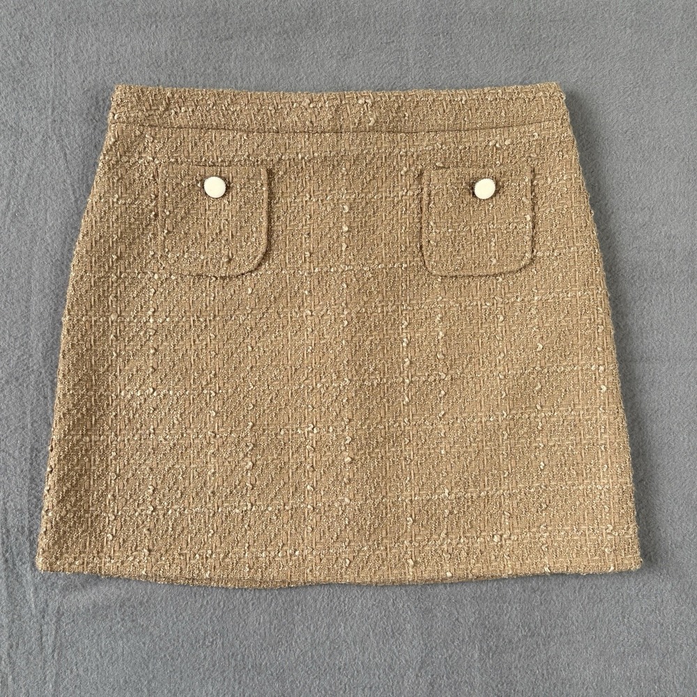 Maison d'Amélie Paris Skirt Women 12 Tweed Beige Bouclé‎ Textured Chic Capsule